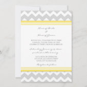 Fotobruiloft Invitaties Geel Geel Chevron Kaart (Achterkant)