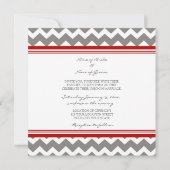 Fotobruiloft Invitaties Red Gray Chevron Kaart (Achterkant)