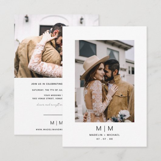 Fotobruiloft Kaart (Voorkant / Achterkant)