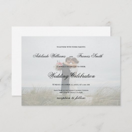 fotobruiloft kaart (Voorkant / Achterkant)