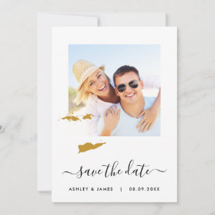 Fotobruiloft Maagdeneilanden waarop de datum wordt Save The Date