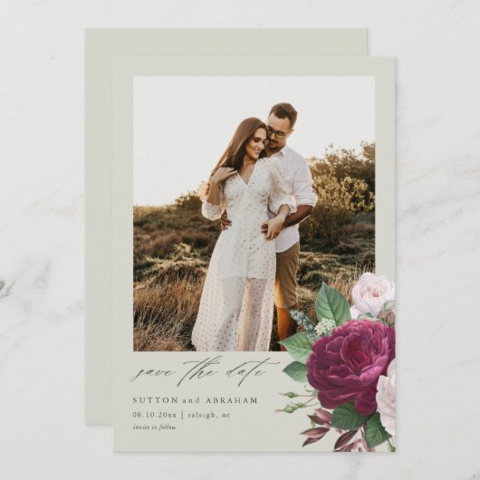 fotobruiloft met foto's, behalve de datum kaart (Voorkant / Achterkant)