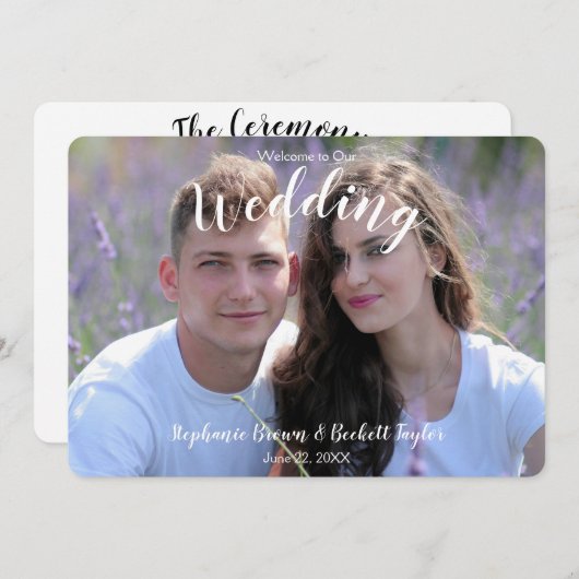 Fotobruiloft Programmakaart (Voorkant / Achterkant)