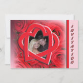 Fotobruiloft - Rode rozen en harten Kaart (Voorkant)