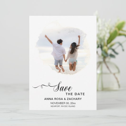 *~* Fotobruiloft SAVE the DATE - AR6 Website QR Kaart (Staand voorkant)