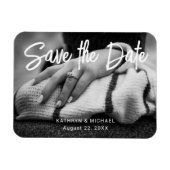 Fotobruiloft sparen de datum Minimale stijlvolle m Magneet (Horizontaal)