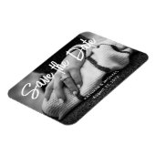 Fotobruiloft sparen de datum Minimale stijlvolle m Magneet (Linkerzijde)