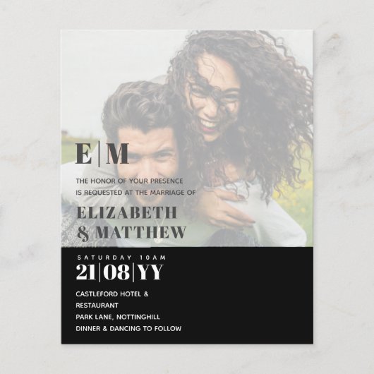 FOTOBRUILOFT UITNODIGING Budget Overlay Tekst Leah Flyer (Voorkant)