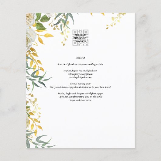 FOTOBRUILOFT UITNODIGING GroeneTinten Goud LeahG Flyer (Achterkant)