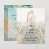 FOTOBRUILOFT UITNODIGING Teal Goud INK LeahG (Voorkant / Achterkant)