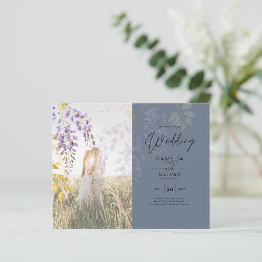 FOTOBRUILOFT UITNODIGING Wisteria Bloemen BUDGET (Staand voorkant)