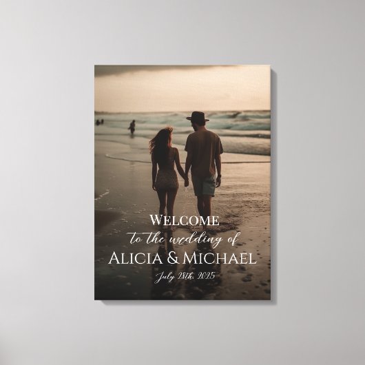 Fotobruiloft, welkomsttekencanvas afdrukken (Voorkant)