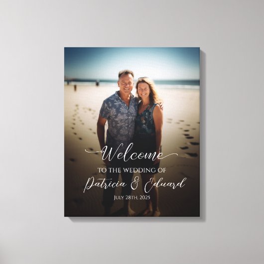 Fotobruiloft, welkomsttekencanvas afdrukken (Voorkant)