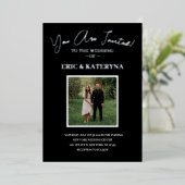 Fotobruiloft | Zilveroliesoorten Folie Uitnodiging (Staand Voorkant)