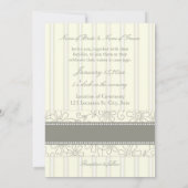 Fotobruiloften Beige Stripes & Floral Kaart (Achterkant)