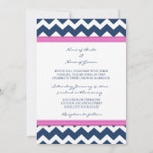 Fotobruiloften Blauwe, roze Chevron Kaart (Achterkant)