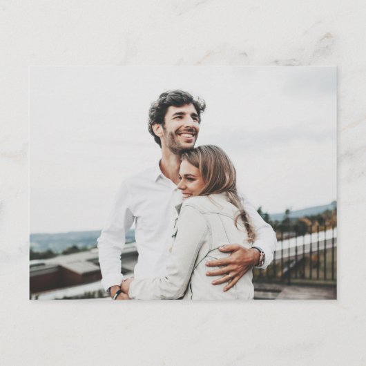 Fotobudget bruiloft Opslaan Datum Aankondigingskaart (Achterkant)