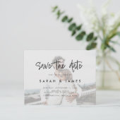 Fotobudget bruiloft Opslaan Datum Aankondigingskaart (Staand voorkant)