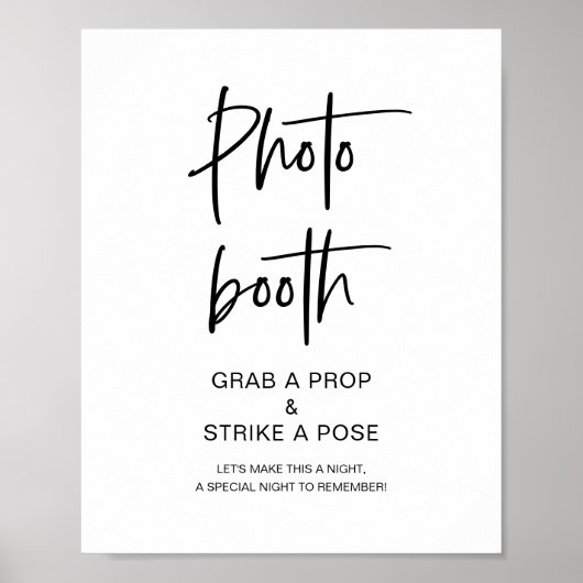 Fotocabine, Bruiloft Modern Minimalistisch Script Poster (Voorkant)