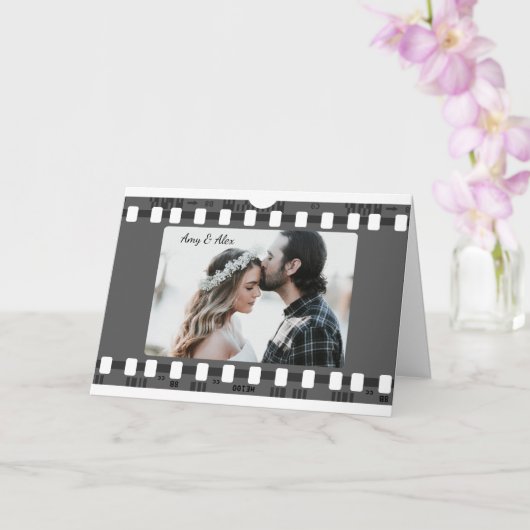 Fotocabine filmstrook gepersonaliseerde fotosjablo kaart (Orchidee)