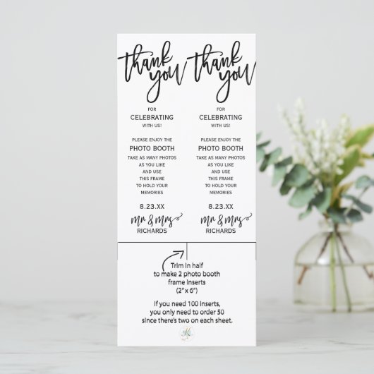 Fotocabine Frame Inserts | Brush Script (Zwart) (Staand voorkant)