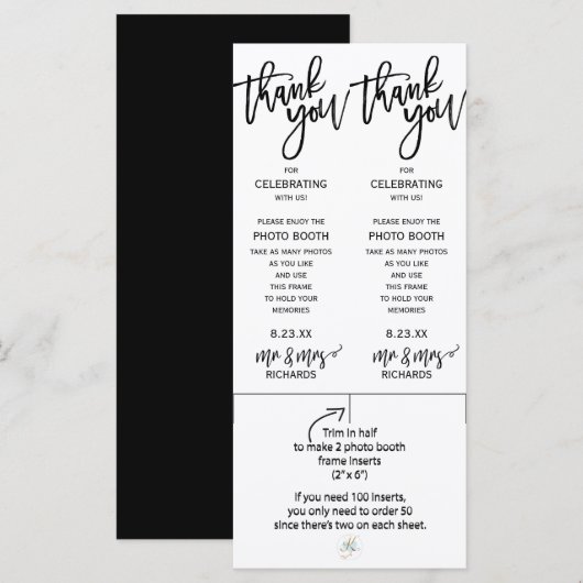 Fotocabine Frame Inserts | Brush Script (Zwart) (Voorkant / Achterkant)