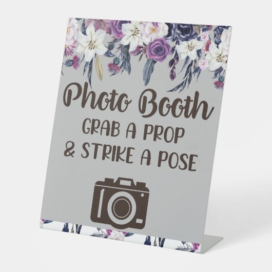 Fotocabine Grab a Prop Gothic Floral Wedding Reclamebord Met Voetstuk (Voorkant)