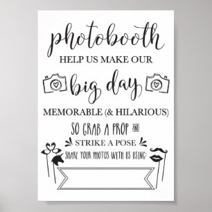 Fotocabine Hashtag Wedding Party Sign-5x7 Poster