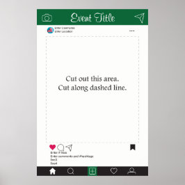 Fotocabine Prop Frame Poster Groen Zwart