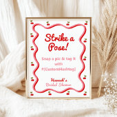 Fotocabine Retro Cherry Vrijgezellenfeest tafeltek Poster