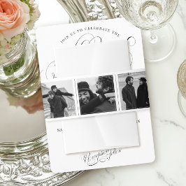  Fotocabine Strip Collage Script Wedding Uitnodigingen Wikkel