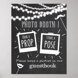 Fotocabine trouwgastenboek bord krijtbord poster