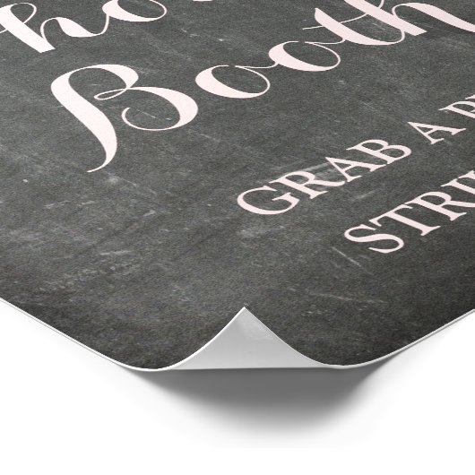 Fotocabine Wigbord Roze Waterverf Chalkboard Poster (Hoek)
