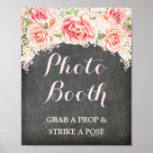 Fotocabine Wigbord Roze Waterverf Chalkboard Poster (Voorkant)