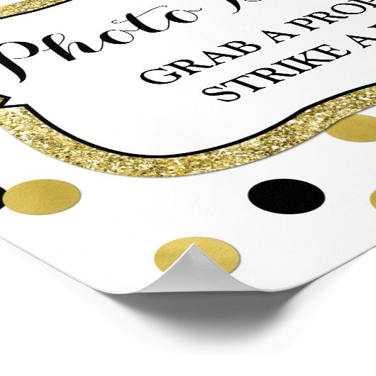Fotocabine Wit Black Gold Confetti Poster (Hoek)