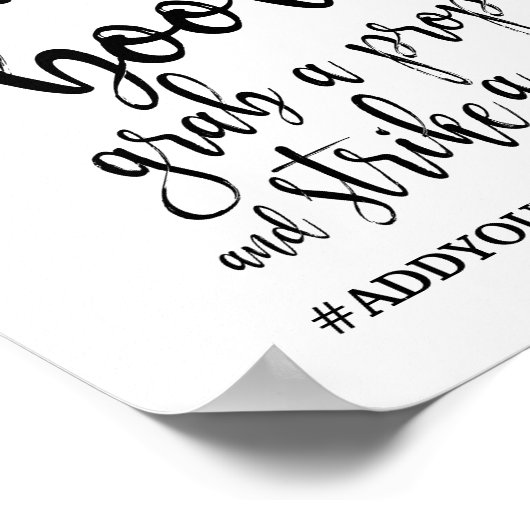 Fotocabine Zwart en Wit 8x10 Trouwbord Poster (Hoek)