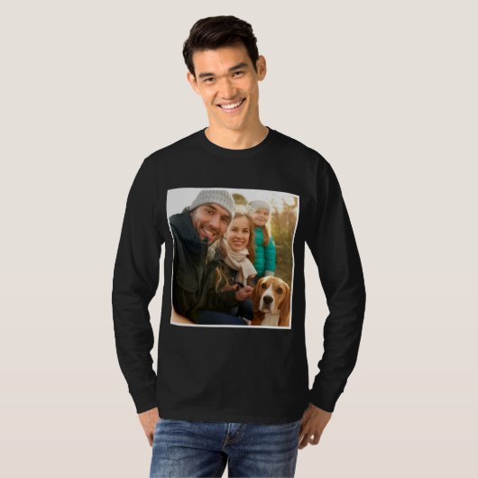 Fotocadeau | Moderne persoonlijke familiefoto T-shirt (Voorkant volledig)