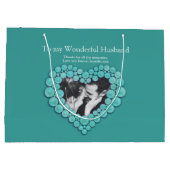 Fotocadeau voor 11e Turquoise bruiloft trouwdag Groot Cadeauzakje (Achterkant)