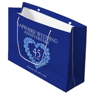 Fotocadeau voor 45e sapphire bruiloft groot cadeauzakje