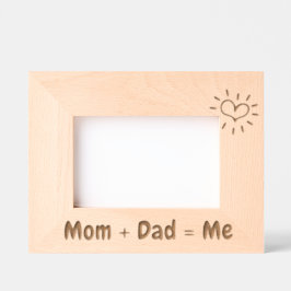 Fotocadeau voor Baby, mama + papa = ik Afbeelding Gegraveerde Lijstjes
