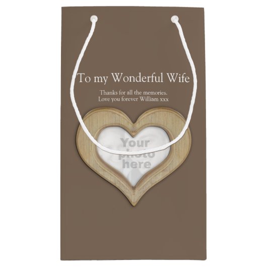 Fotocadeau voor de vijfde verjaardag van de bruilo klein cadeauzakje (Achterkant)