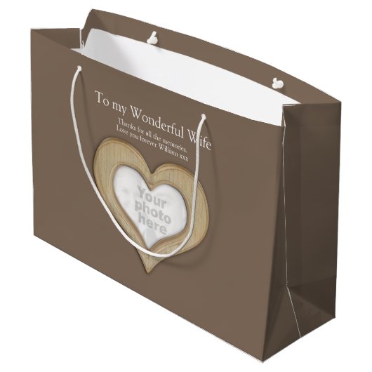 Fotocadeau voor de vijfde verjaardag van de bruilo large cadeautasje (Achterkant Gekanteld)