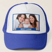 Fotocadeaus voor advertenties Naam Tekst Blauw toe Trucker Pet (Voorkant)