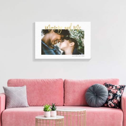 Fotocadeautjes voor mama en ik Gold Script Canvas Afdruk (Insitu (Woonkamer))