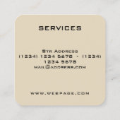 Fotocamera, artistieke cover vierkante visitekaartje (Achterkant)