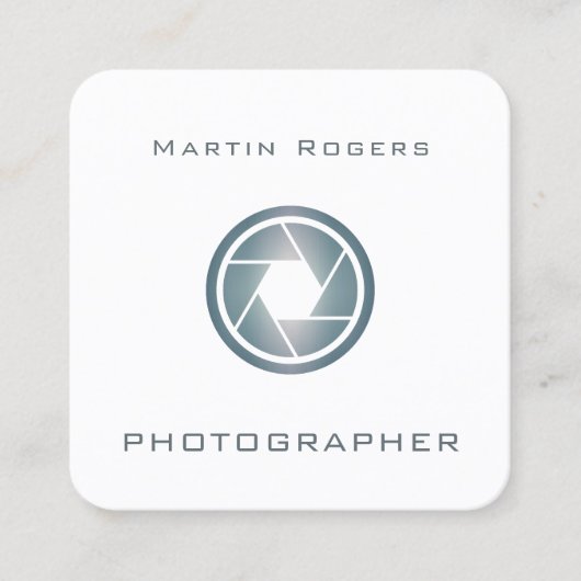 Fotocamera, artistieke cover vierkante visitekaartje (Voorkant)
