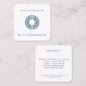 Fotocamera, artistieke cover vierkante visitekaartje (Voorkant / Achterkant)