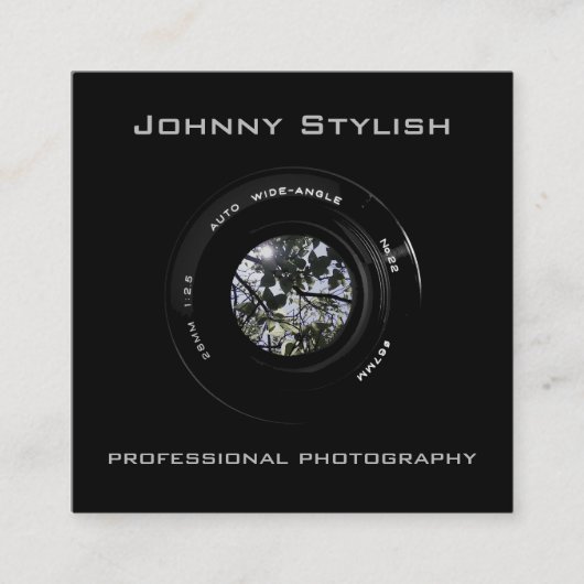 Fotocamera, artistieke cover vierkante visitekaartje (Voorkant)