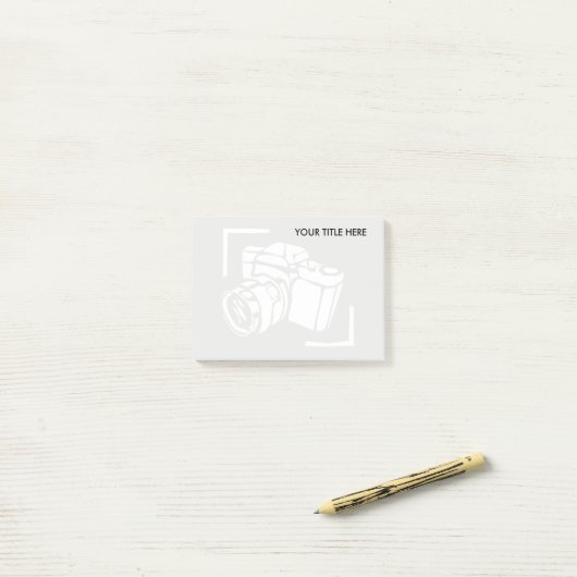 Fotocamera watermerk afbeelding fotograaf post-it® notes (Op bureau)