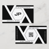 Fotocameralens met initialen Fotograaf Visitekaartje (Voorkant / Achterkant)